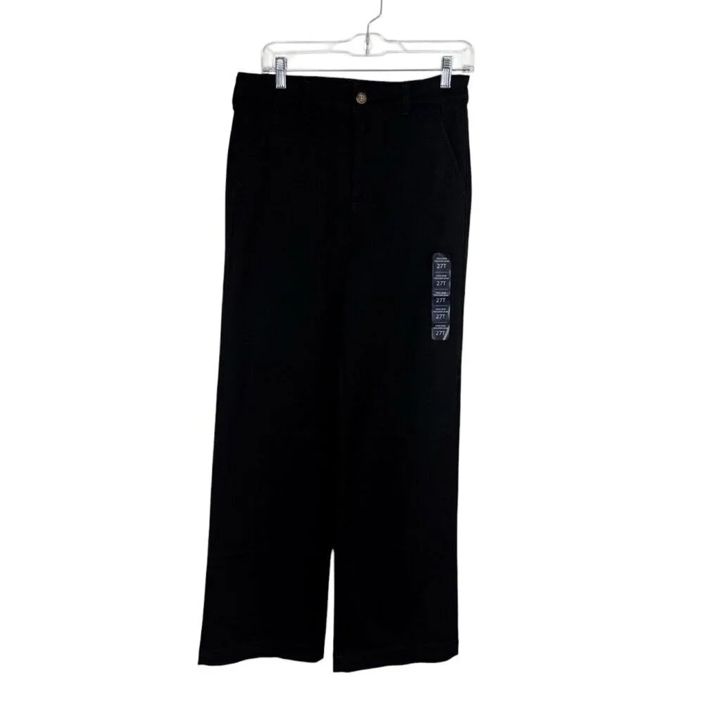 J.Crew Women's 27‎ Tall High Rise Trouser Jeans Black NWT
